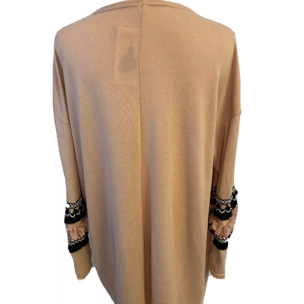 BTFBM open cardigan Pink/Black SzS pompom trim NWT - Picture 4 of 8